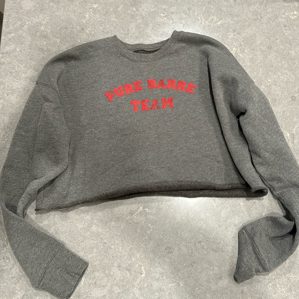 Pure Barre Team Gray Cropped Sweatshirt